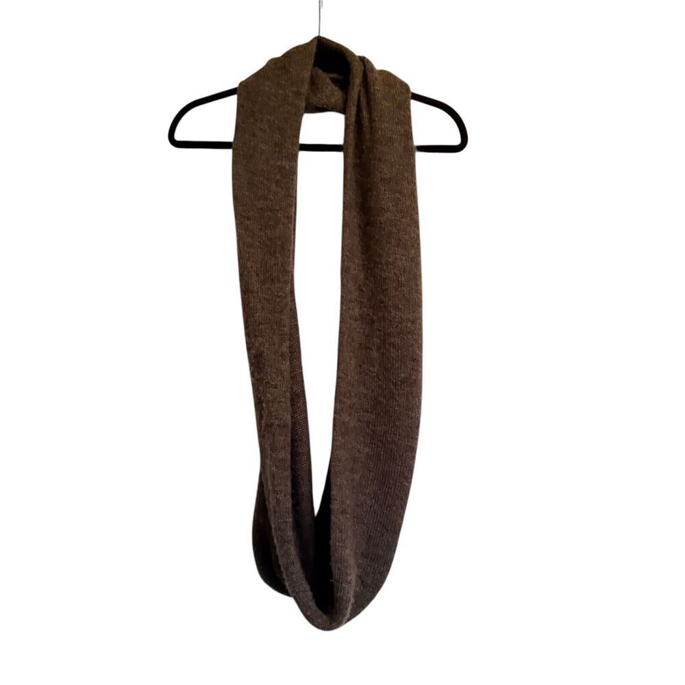 Abercrombie & Fitch Brown Wool Blend Infinity Loop Scarf Heathered Knit Mens